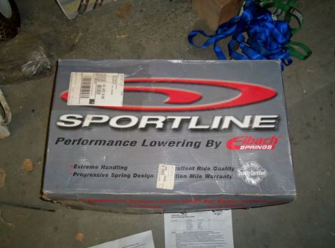 2000 Mercury Grand Marquis - Box for Eibach Sportline performance lowering springs, labeled "Performance Lowering By Eibach SPRINGS".