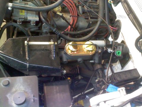 1996 Ford Bronco - Custom brake booster and master cylinder assembly visible in the engine bay.