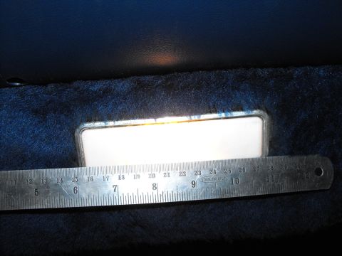 1986 Ford Bronco - Ruler measuring an interior light fixture.