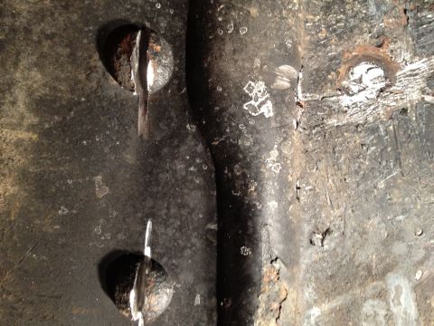 1995 Ford Bronco - easiest way to remove ford rivets. cutoff wheel down the middle and use an air hammer to punch of the tops and then hit them out.