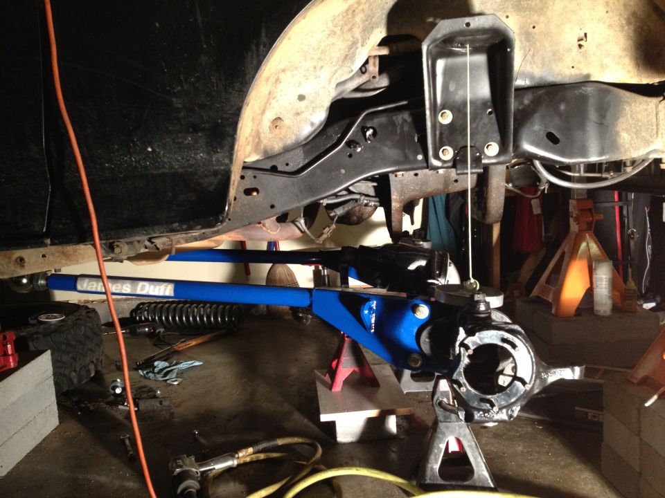 plumb bob the front end. make sure truck is level!