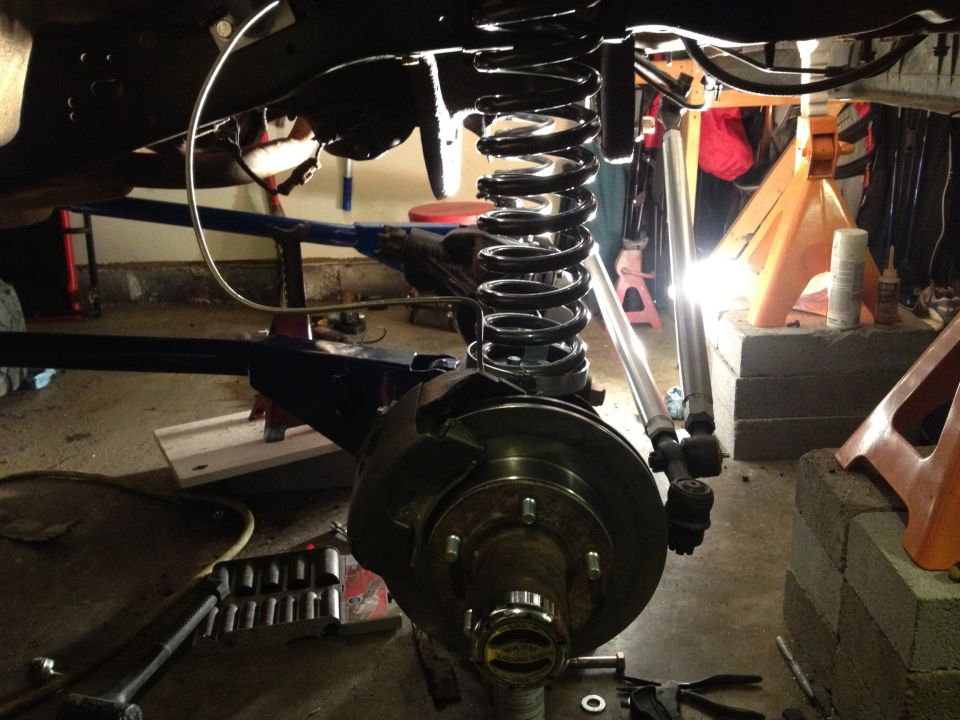 brake lines in, before letting it down on its own feet