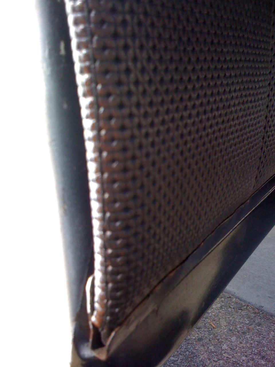 1964 Ford Ranchero door panel with textured brown vinyl and black trim
