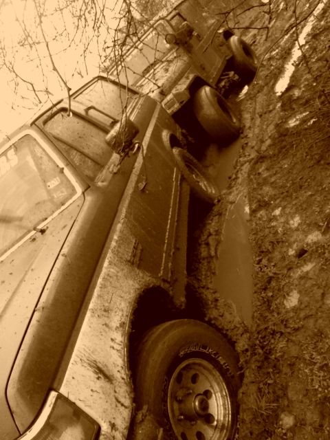 1989 Ford Bronco - This 1989 Ford Bronco is stuck deep in the mud.
