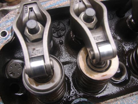 1973 Ford Ranchero - Engine internals showing rocker arms and valve springs, likely part of a "408 Stroker" build.