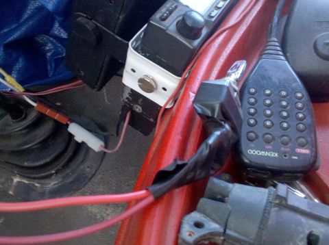 1979 Ford Bronco - Wiring and radio equipment are visible inside the vehicle's cabin.