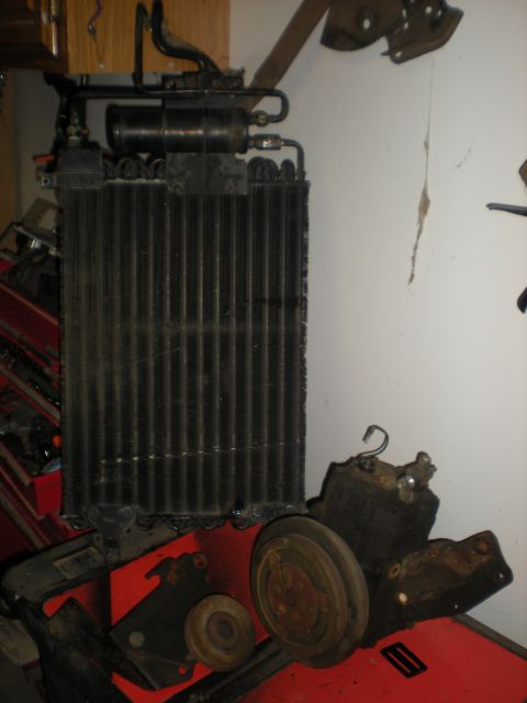 1978 Ford Bronco - Car AC evaporator core and compressor assembly, likely for an older vehicle.
