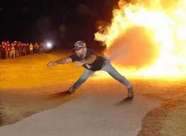 1988 Ford Bronco - Man ignites fire from his rear end in front of a crowd.