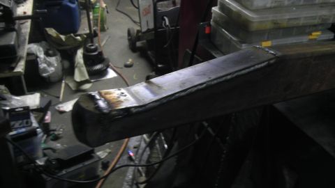 1987 Ford Ranger - A close-up view of a welded metal beam, likely a part of a larger structure or vehicle component.