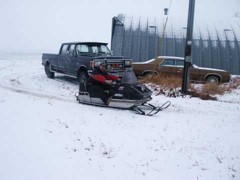 1971 Arctic Cat Panther 440 2-Pass - Me after work 2/20/12 just enough snow in the yard