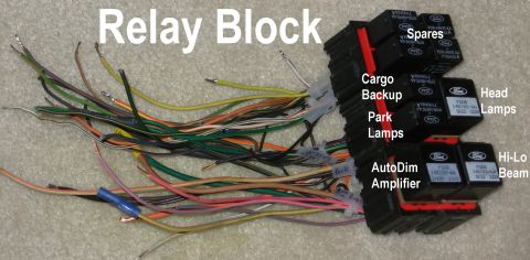 1983 Ford Bronco - I built this relay block from several junkyard blocks by reconfiguring the modules & repinning them. Four will be used by the AutoLamp/Auto…