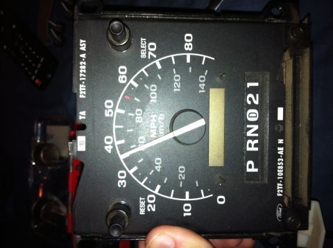 1992 Ford F-150 - The PSOM was a little more work. I attatched a 9V battery to the top two pins on the back of the PSOM. This pegged the needle to ~36MPH. Th…
