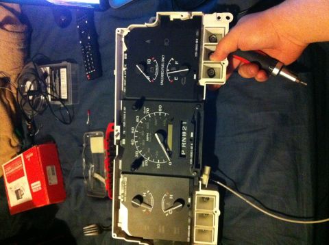1992 Ford F-150 - Start by removing the clear plastic and black surround.