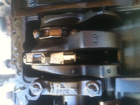1988 Ford Bronco II - Close-up view of internal engine components, including the crankshaft and connecting rods.