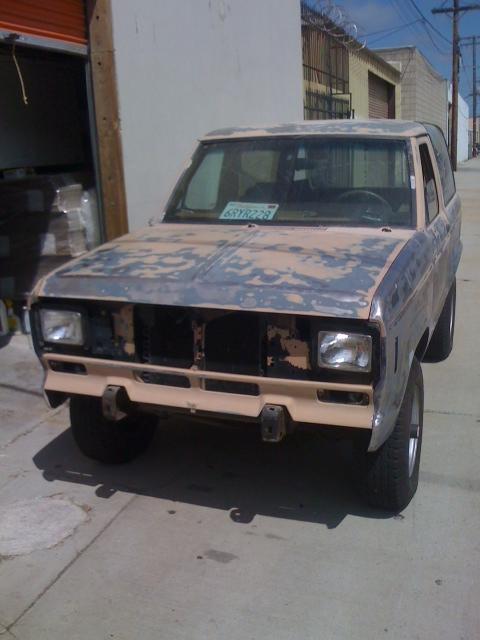 1988 Ford Bronco II - This 1988 Ford Bronco II is shown in primer, ready for paint, with a visible license plate.