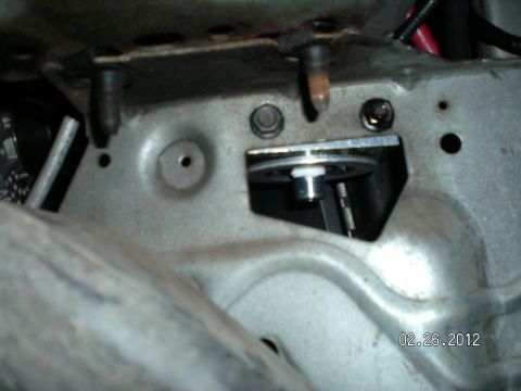 1996 Ford Bronco - Here you can see where I accessed the end of my bolts. I tried to go through this factory hole, from under the battery tray inside the engi…