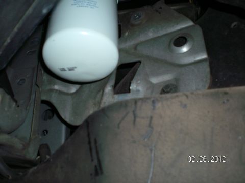 1996 Ford Bronco - Here is the filter, mounted, and you can see to the top right, the original hole where the charcoal canister was mounted. It had a tab at t…