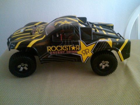 1986 Ford Bronco - Remote control trophy truck with Rockstar Energy Drink livery.