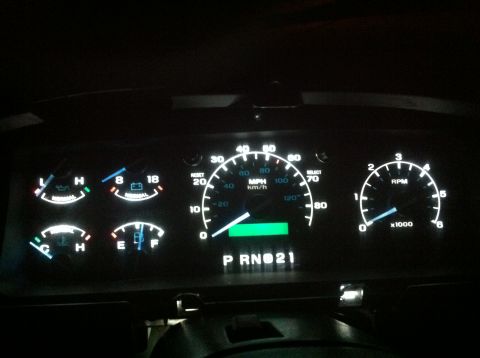 1992 Ford F-150 - LED lights installed in cluster. I think it looks great. Heater controls cant really be done. I tried and messed up my panel and now have t…
