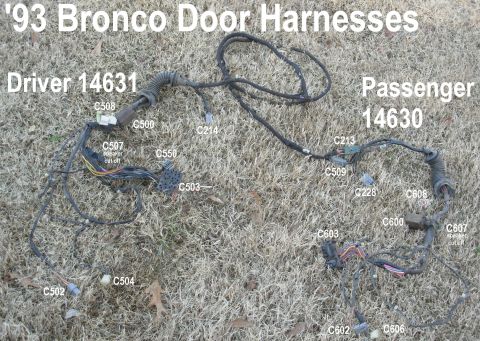 1983 Ford Bronco - '93 Bronco XLT Door Wiring IF THE IMAGE IS TOO SMALL, click it.