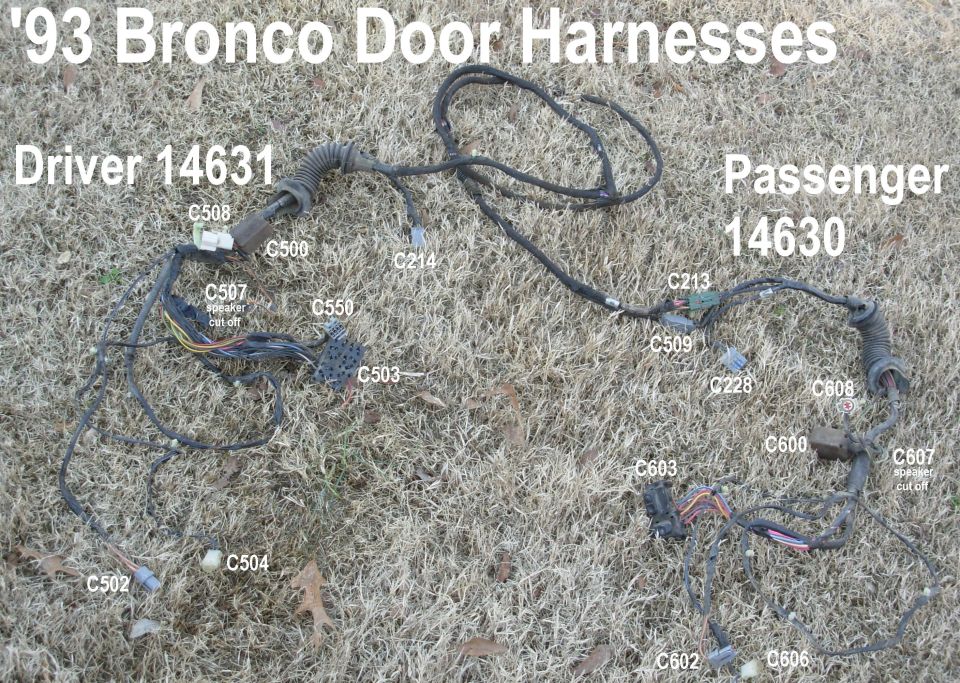 '93 Bronco XLT Door Wiring
IF THE IMAGE IS TOO SMALL, click it.