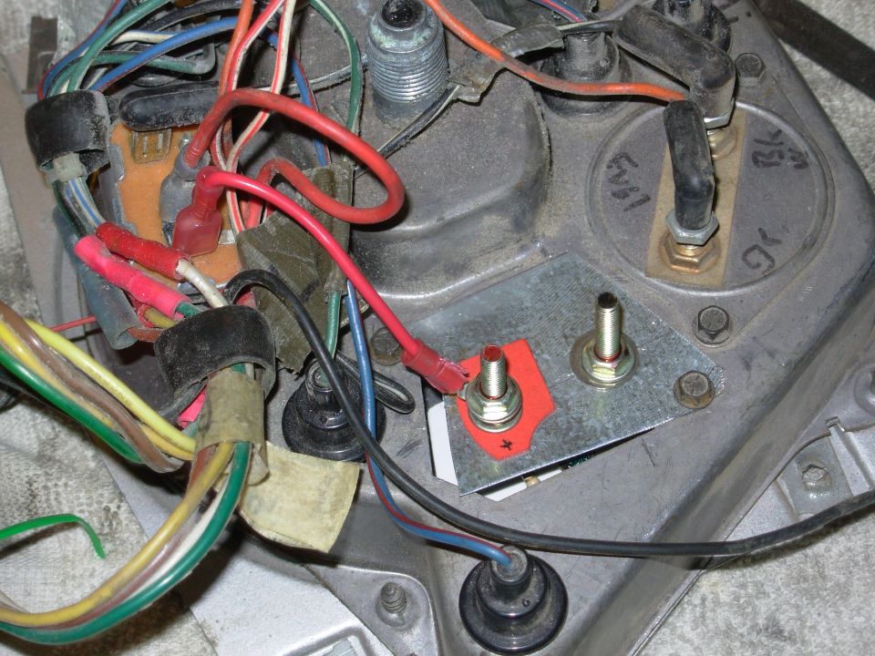 Instrument cluster back with circuit board and connectors