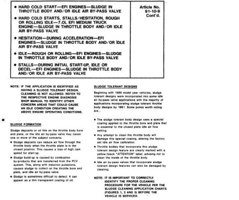 1996 Ford Bronco - Idle Air Control (IAC) Sludge; Poor Idle TSB 91-10-9 for 89-91 Bronco & F Series & many others Page 2