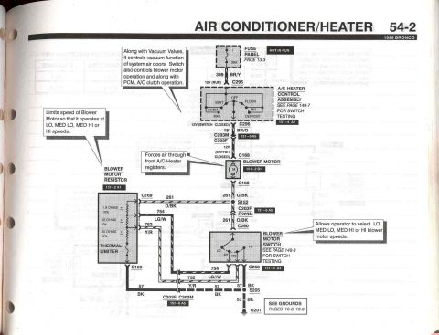 1996 Ford Bronco - A/C and Heater electrical