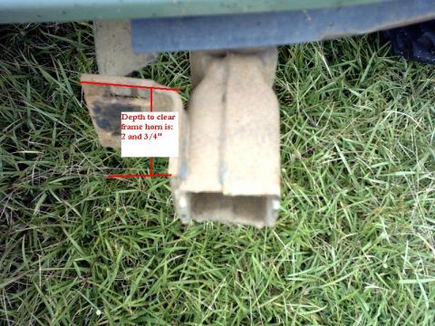1995 Ford Bronco - Measurement of trailer hitch receiver clearance to frame horn.