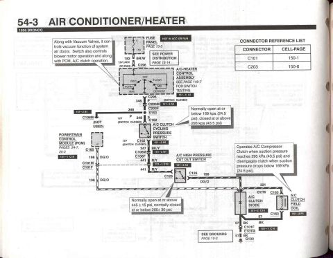 1996 Ford Bronco - A/C and Heater electrical