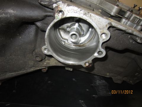 1979 Ford Bronco - The interior of a transmission housing shows signs of wear and tear, indicating a need for service.