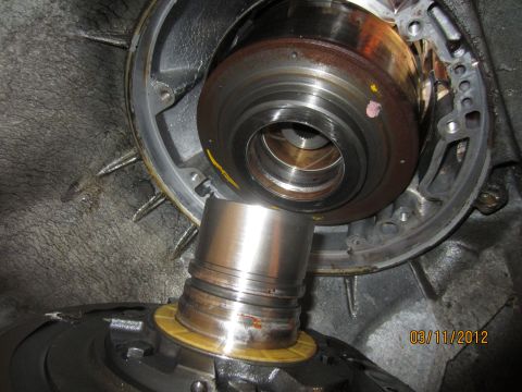 1979 Ford Bronco - This photo shows a disassembled transmission torque converter and pump assembly, with visible wear on the components.
