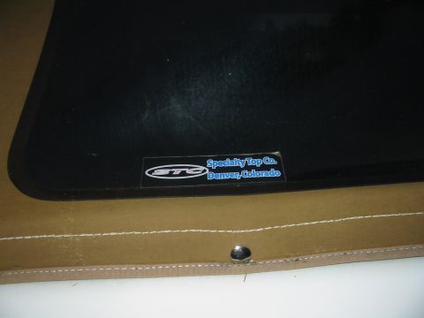1992 Ford Bronco - Soft top part with a sticker from Specialty Top Co. Denver, Colorado.