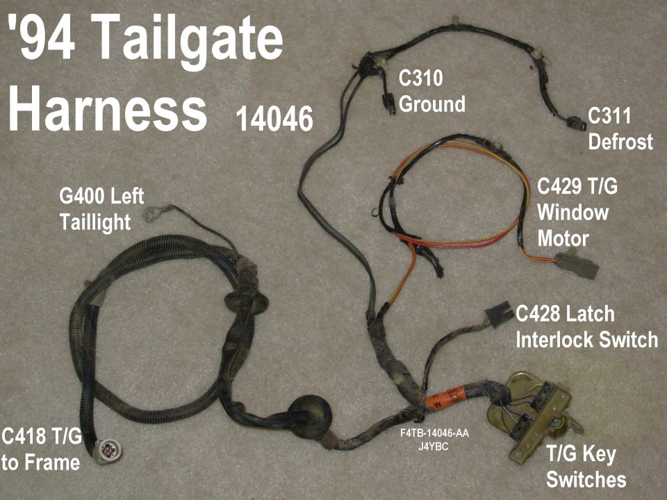 '94 Bronco tailgate wiring harness

See also:
[url=https://www.fordparts.com/FileUploads/CMSFiles/18376%20Pigtail%20Book%202016.pdf]MotorCraft 2016 Wiring Pigtail Guide[/url]