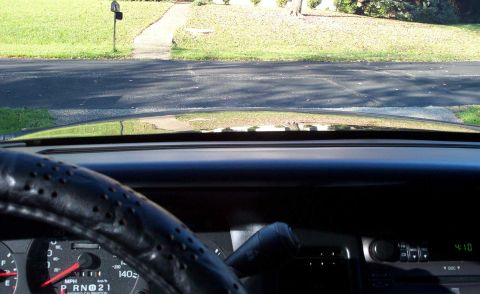 1998 Ford Crown Victoria - Large pic inside looking out onto the hood to show how is shines.