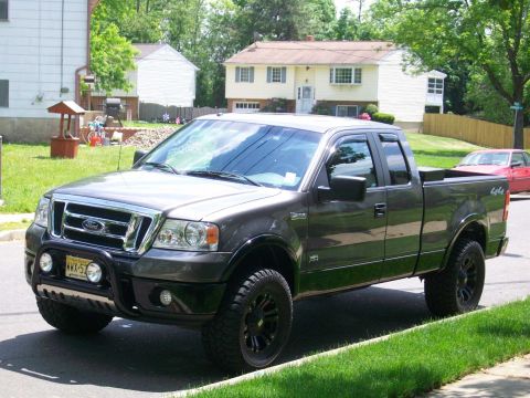 2008 Ford F-150 - This Ford F-150 pickup truck is parked on the side of the road in front of houses.