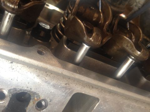 1992 Ford Bronco - Detailed view of the internal engine components, showing the valve train mechanism.