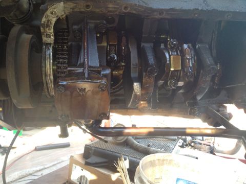 1992 Ford Bronco - Engine crankshaft and connecting rods are visible in this close-up view.