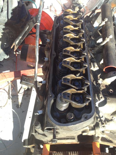 1992 Ford Bronco - Close-up view of an engine's internal components, including rocker arms and valve springs.
