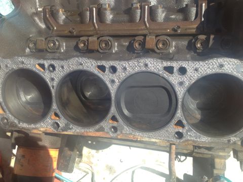 1992 Ford Bronco - This image shows the internal components of an engine, specifically the cylinder block and pistons, not a complete vehicle.