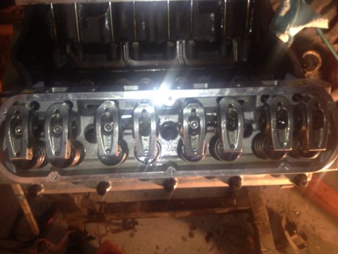 1992 Ford Bronco - Close-up view of an engine's internal components, showing rocker arms and valve springs.