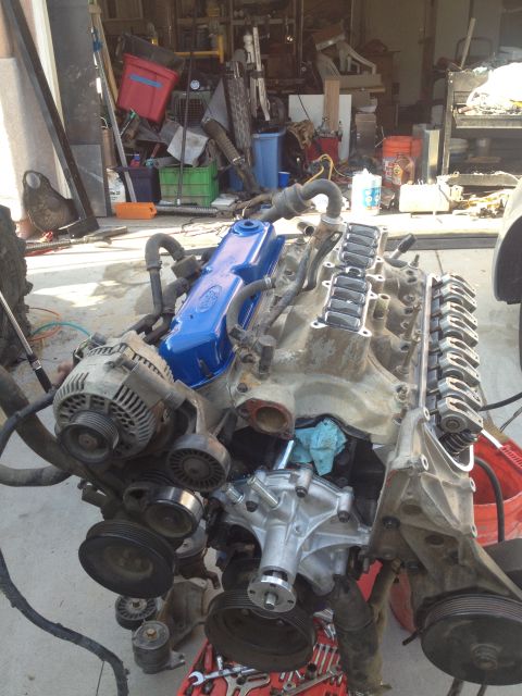 1992 Ford Bronco - Ford V8 engine assembly, likely out of a truck or SUV, with various components attached.