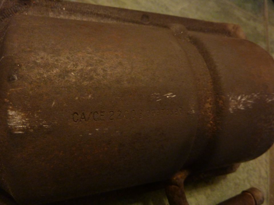 Exhaust part with stamped text CA/CE 22008