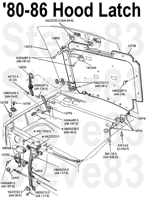 1983 Ford Bronco - '80-86 Hood & Latch IF THE IMAGE IS TOO SMALL, click it. [url=https://www.supermotors.net/registry/media/544671] https://www.supermotors.ne…