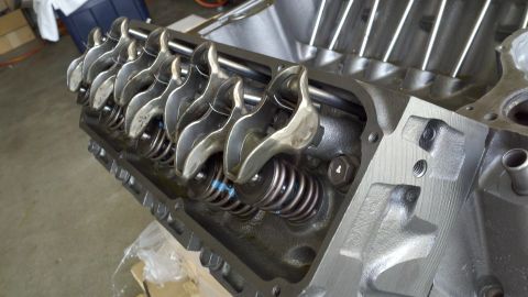 1978 Ford Bronco - Close-up of an engine's valve train components, including rocker arms and springs.