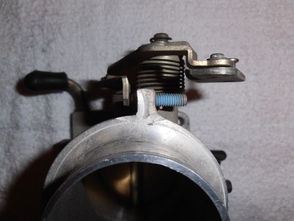 Throttle body with spring and blue bolt