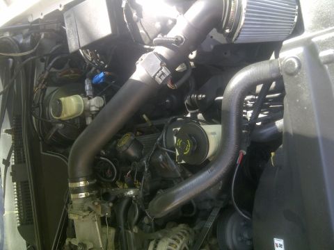 2000 Ford Crown Victoria - Close-up view of the engine compartment of a 2000 Ford Crown Victoria.