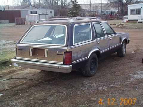 1982 Mercury Zephyr - This 1982 Mercury Zephyr station wagon is seen from the rear in a rural setting.