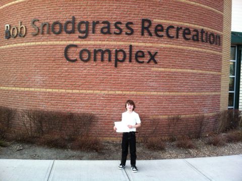 1965 Ford Fairlane - A young person stands before the brick facade of the Bob Snodgrass Recreation Complex.