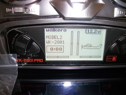 1996 Ford Bronco - The display on a Walkera WK-2801 PRO remote control unit shows flight time and battery voltage.